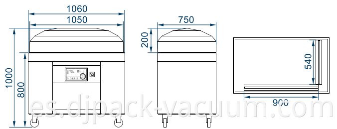 Máquina de empaquetado de vacío de vacío de carne de alerta de carne de alerta eléctrica de tipo 900